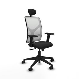 PIQUERAS Y CRESPO Silla de oficina Motilla con mecanismo Sincro, Negro y Blanco