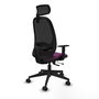 PIQUERAS Y CRESPO Silla de oficina Cilanco con mecanismo Sincro/Traslack, Morado y Negro