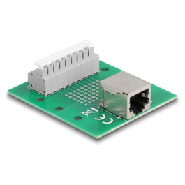 DeLOCK 66992 RJ45 hembra a bloque de terminales con pulsador para carril DIN