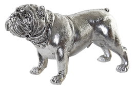 DKD Home Decor Figura Bulldog de Resina Plateado 11 x 16 x 28.5 cm