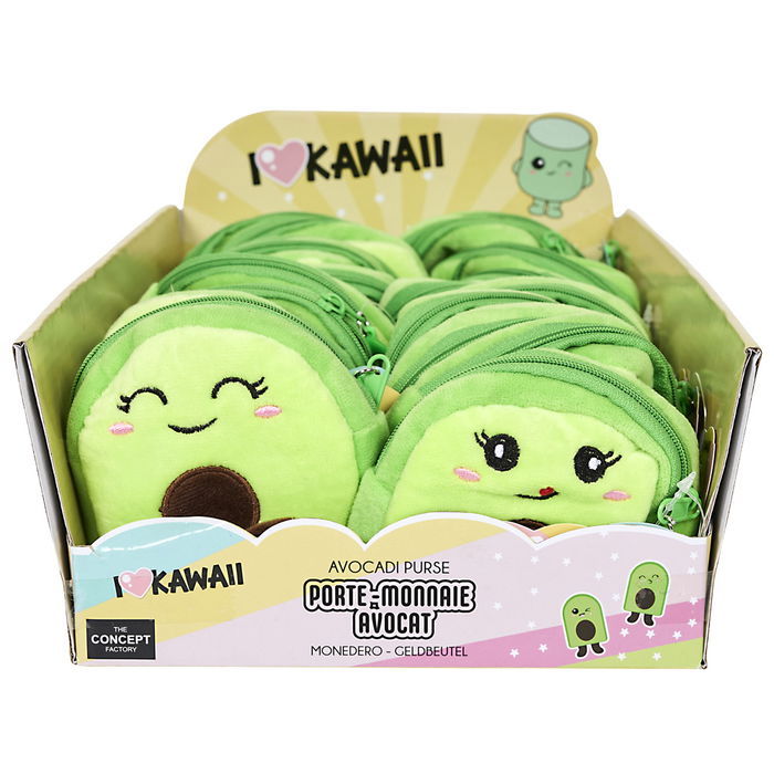 The Concept Factory Monedero Aguacate Kawaii Compacto con Llavero 10x4x10 cm