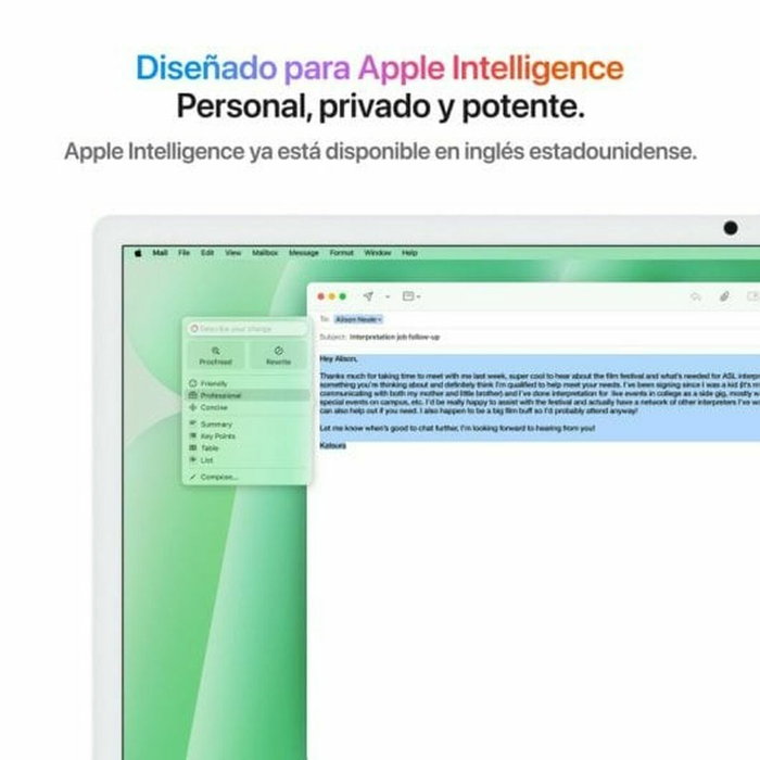 Apple iMac 24 pulgadas Retina 4,5K Chip M4 16GB 512GB SSD Verde