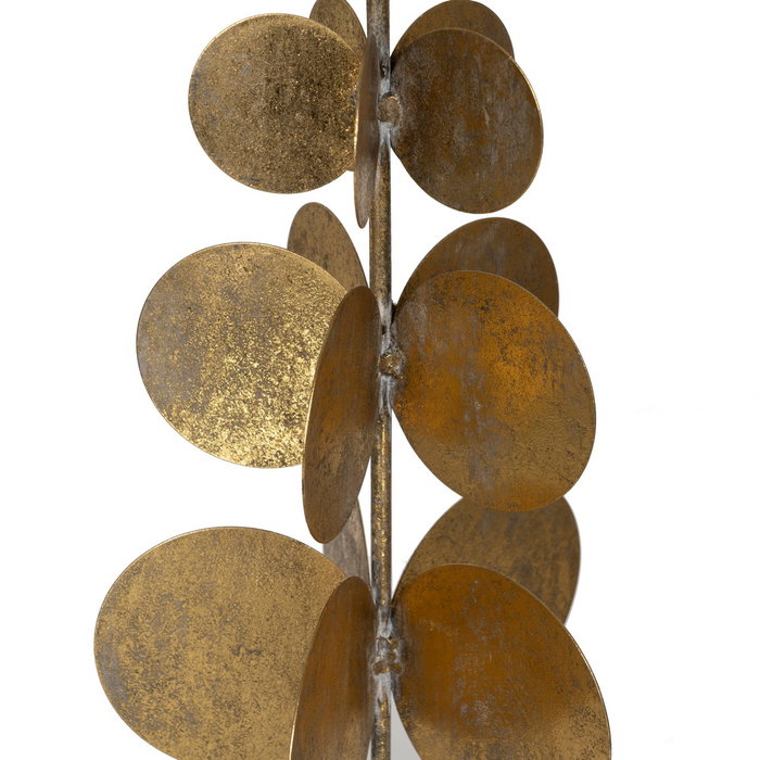Figura Árbol Oro Metal Decoración 14,50 X 14,50 X 46,50 cm