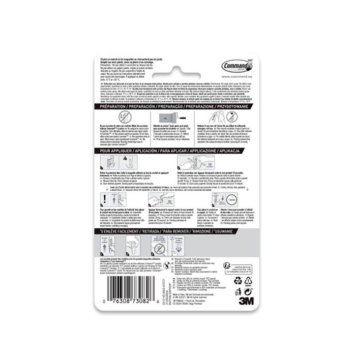 3M Command Gancho Doble Grande Níquel Satinado bath36-sn, 1 Unidad + 2 Tiras, Carga Máx. 1.8 kg