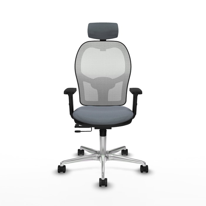 PIQUERAS Y CRESPO Silla de oficina Jorquera con mecanismo Sincro/Traslack, Gris y Blanco