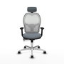 PIQUERAS Y CRESPO Silla de oficina Jorquera con mecanismo Sincro/Traslack, Gris y Blanco