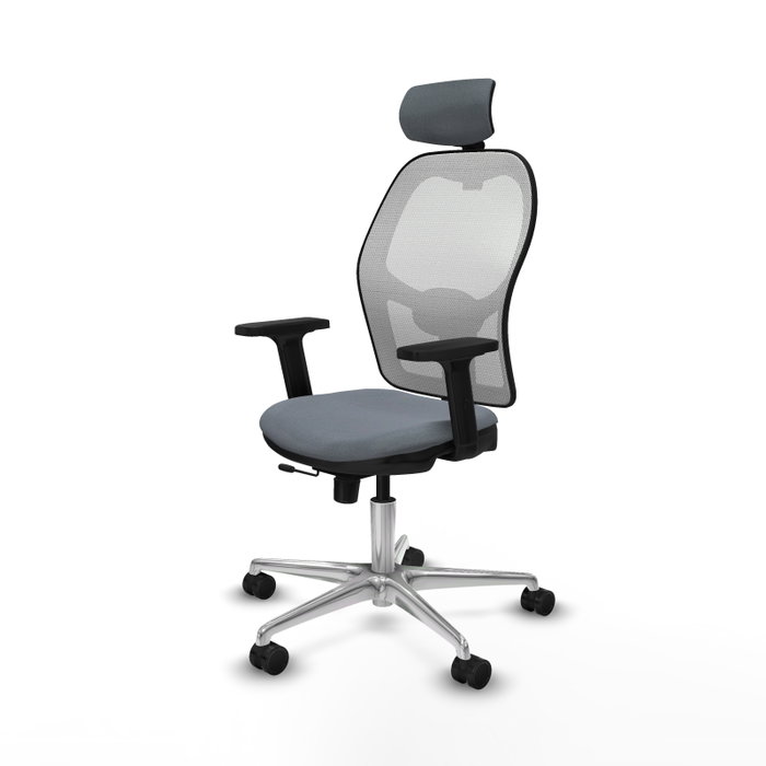PIQUERAS Y CRESPO Silla de oficina Jorquera con mecanismo Sincro/Traslack, Gris y Blanco