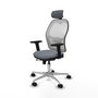 PIQUERAS Y CRESPO Silla de oficina Jorquera con mecanismo Sincro/Traslack, Gris y Blanco