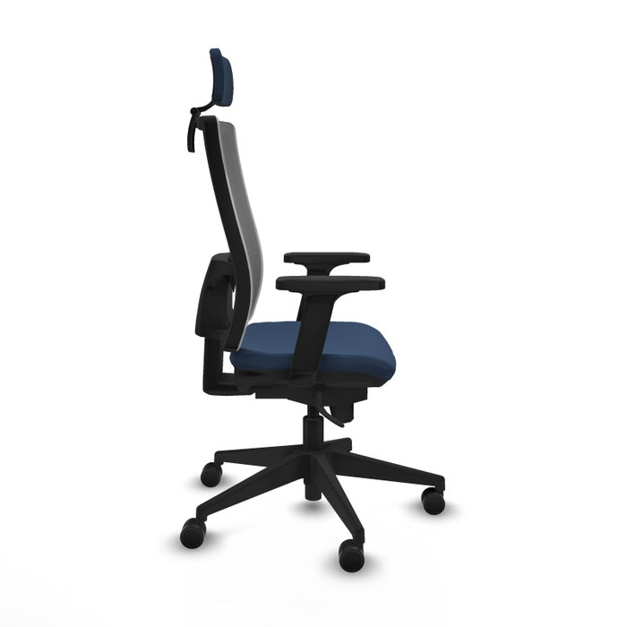 PIQUERAS Y CRESPO Silla de oficina Horna Azul marino con mecanismo Sincro