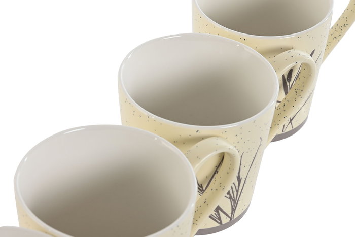 DKD Home Decor Juego de tazas Botanico de Porcelana 400ml Surtido de 4 unidades DKD Home Decor Juego de tazas Botanico de Porcelana 400ml Surtido de 4 unidades
