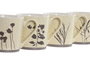 DKD Home Decor Juego de tazas Botanico de Porcelana 400ml Surtido de 4 unidades