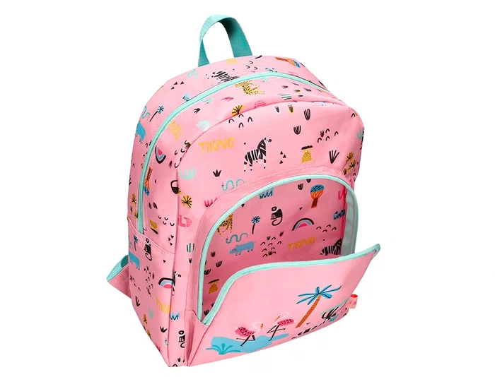 Liderpapel Mochila Escolar Safari Infantil Rosa Cebra