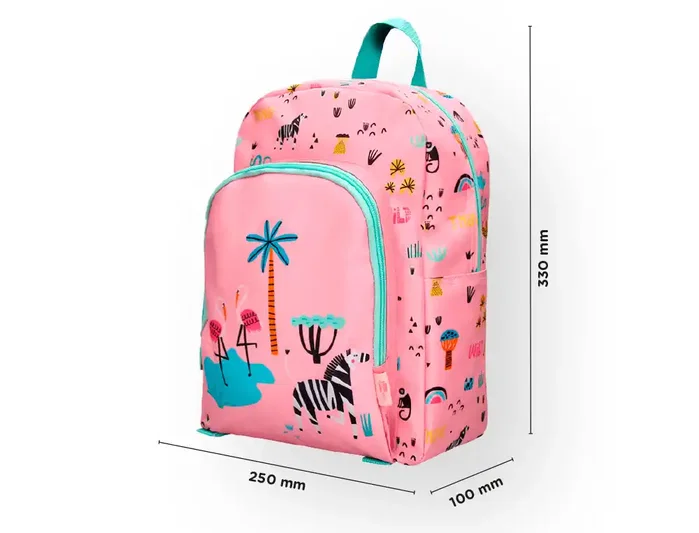 Liderpapel Mochila Escolar Safari Infantil Rosa Cebra