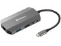 Sandberg USB-C 6in1 Travel Dock Hub con HDMI, USB 3.0, RJ45, Lector SD y PD 100W - Adaptador Multipuerto para Portátiles Macbook y PC