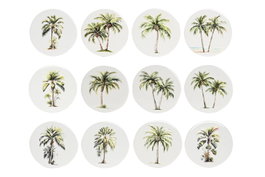 DKD Home Decor Posavasos de Dolomita Palmera Surtido de 12 Unidades