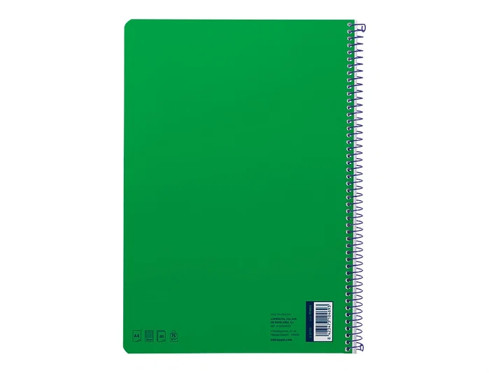 Liderpapel Cuaderno Espiral A4 Smart Tapa Blanda Verde 80 Hojas Cuadriculado 4mm