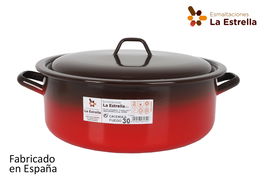 La Estrella Cacerola Esmaltada con Tapa 30 cm 8 L Fuego (4 Unidades)