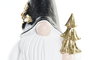 DKD Home Decor Figura Navidad Moderna Gnomo Negro Blanco Dorado 9 x 24 x 11.5 cm