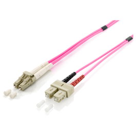 EQUIP 255535 Cable de conexión (patch cord) fibra óptica LC a SC 5 m OM4 Multimodo Duplex completo, 50/125 micras, LSZH, Violeta