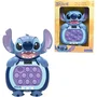 Lexibook Juguete de Empujar Disney Stitch con 10 Burbujas Antiestrés - 6 Modos de Juego, 999 Niveles - Azul - Para +6 Años