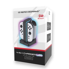 ready2gaming Nintendo Switch 2 Cargador 4 en 1 con LED