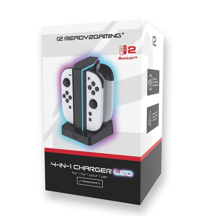 ready2gaming Nintendo Switch 2 Cargador 4 en 1 con LED ready2gaming Nintendo Switch 2 Cargador 4 en 1 con LED