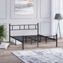 Hanah Home Cama Doble Metal Negro 140x200
