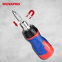 Workpro Destornillador corto de carraca 8 en 1