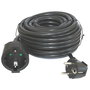 Silver Cable Prolongador Corriente 10 M, Caucho y Cobre, 16A/250V, 3500W, H05VV-F, Negro, Para Interior, CE, GS