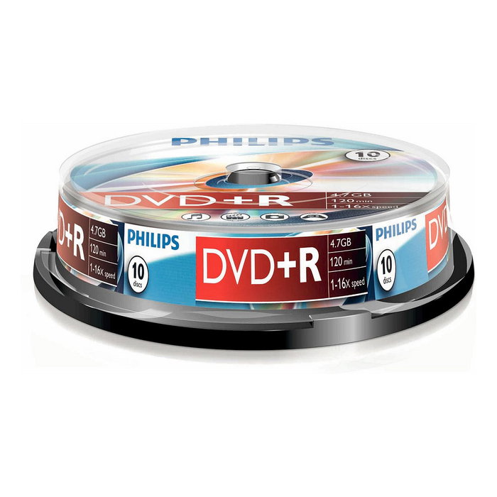 Philips DVD+R DR4S6B10F/00, 10 discos, 4,7 GB, 16x velocidad Philips DVD+R DR4S6B10F/00, 10 discos, 4,7 GB, 16x velocidad