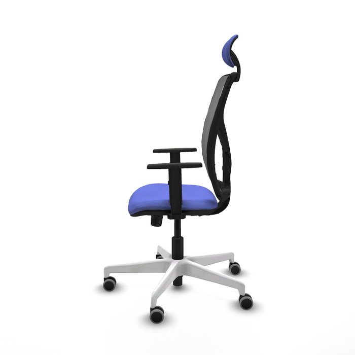 PIQUERAS Y CRESPO Silla de oficina Motilla con mecanismo Sincro, Azul claro y Gris