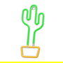Forever Lampara Neon LED Cactus Naranja | Luz Decorativa de Sobremesa y Pared | USB y Pilas | 33 cm
