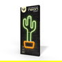 Forever Lampara Neon LED Cactus Naranja | Luz Decorativa de Sobremesa y Pared | USB y Pilas | 33 cm