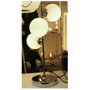 DKD Home Decor Lámpara de Sobremesa de Cristal y Metal con 3 Bolas Plateada y Blanca