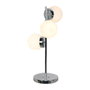 DKD Home Decor Lámpara de Sobremesa de Cristal y Metal con 3 Bolas Plateada y Blanca