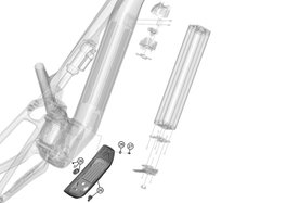 Haibike Cubrecárter con Botón, Pestillo, Resorte y Tornillo - Año 2026