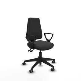 PIQUERAS Y CRESPO Silla de oficina Elche, mecanismo Asincro, Similpiel, Gris oscuro