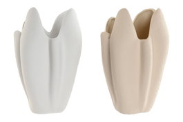 DKD Home Decor Set de 2 Jarrones de Gres Rugoso 18x17x25,7 cm