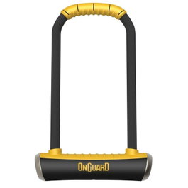 Onguard Antirrobo U Pitbull LS - Candado de Seguridad con Bloqueo Cilindro-Z, Acero Reforzado y Doble Revestimiento de Goma