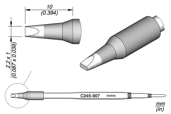 JBC TOOLS Punta de soldadura tipo destornillador 2,2x1mm