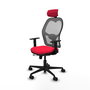PIQUERAS Y CRESPO Silla de oficina Jorquera con mecanismo Sincro/Traslack Rojo y Gris