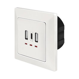 LogiLink Toma de corriente empotrada con 2x USB-A y 1x USB-C