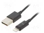 Cablexpert Cable Lightning a USB A Negro, 1 m