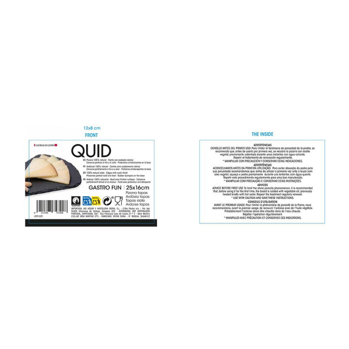 Bandeja Pizarra Triangular Gastro Fun Quid 25x16 cm (24 Unidades)