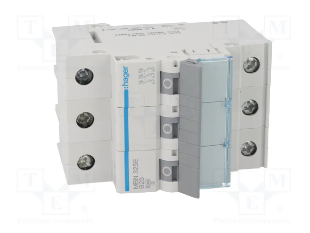 HAGER MBN325E Interruptor magnetotérmico 4 polos 25A 6kA