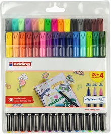 EDDING Rotuladores 1200 Clásicos, Neón y Pastel Pack de 26+4