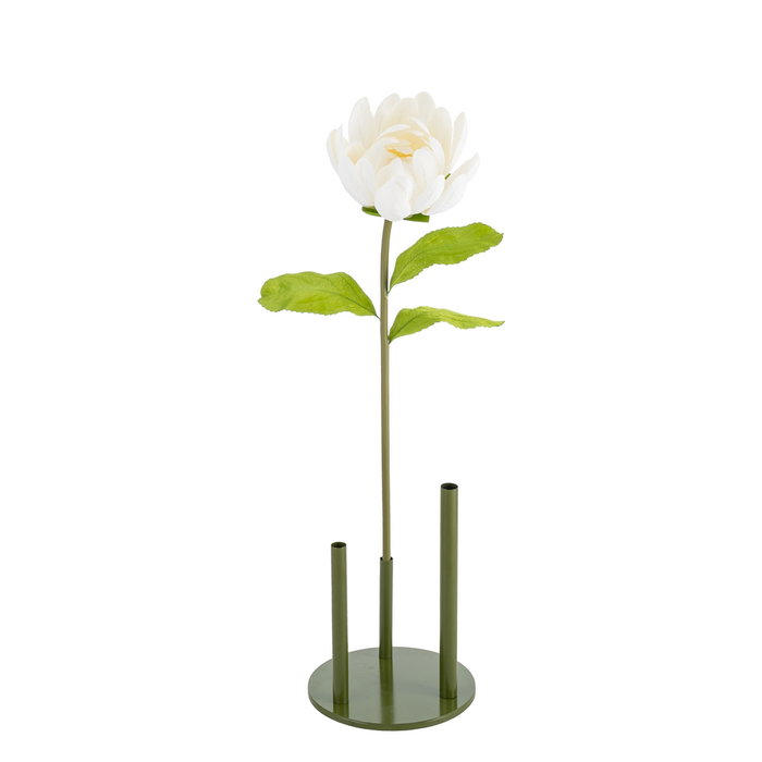 Flor Loto Blanco Artificial Decoración 32 X 32 X 100 cm (Set de 2)