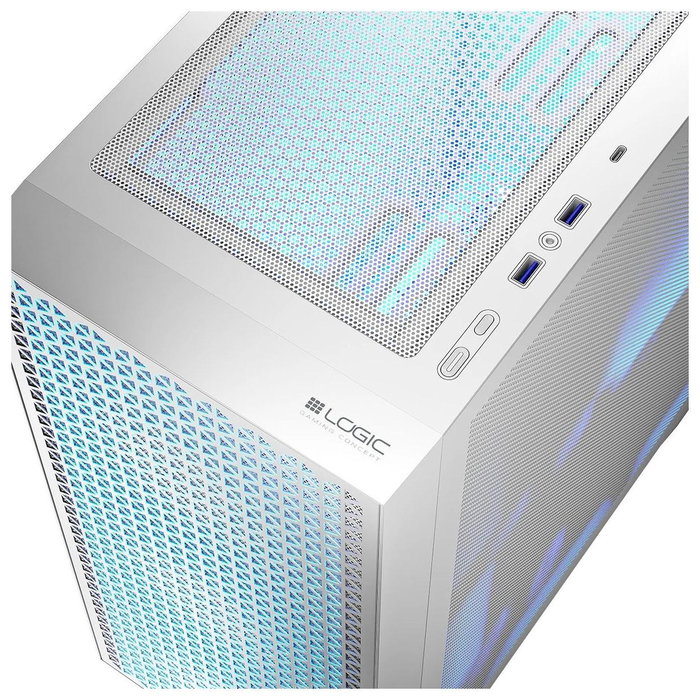 Logic Dart Pro ARGB Mid-Tower Blanco, Ventiladores ARGB, USB-C, mATX, 340 mm GPU Logic Dart Pro ARGB Mid-Tower Blanco, Ventiladores ARGB, USB-C, mATX, 340 mm GPU