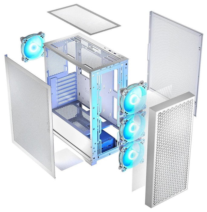 Logic Dart Pro ARGB Mid-Tower Blanco, Ventiladores ARGB, USB-C, mATX, 340 mm GPU Logic Dart Pro ARGB Mid-Tower Blanco, Ventiladores ARGB, USB-C, mATX, 340 mm GPU