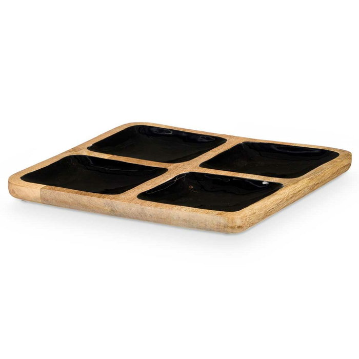 Bandeja con Compartimentos Gift Decor Negro 31 x 3 x 31 cm (6 Unidades)